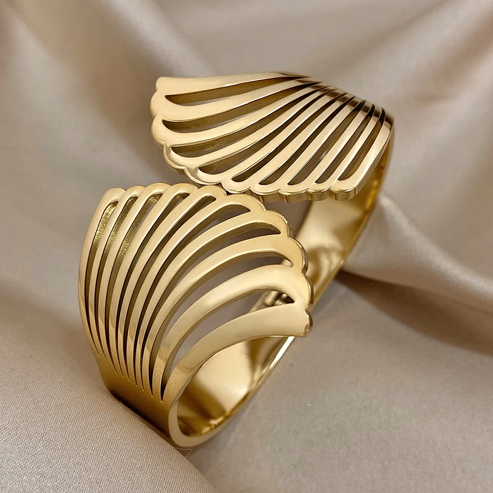 Greatera широкий Браслет-манжета из нержавеющей стали браслет для женщин