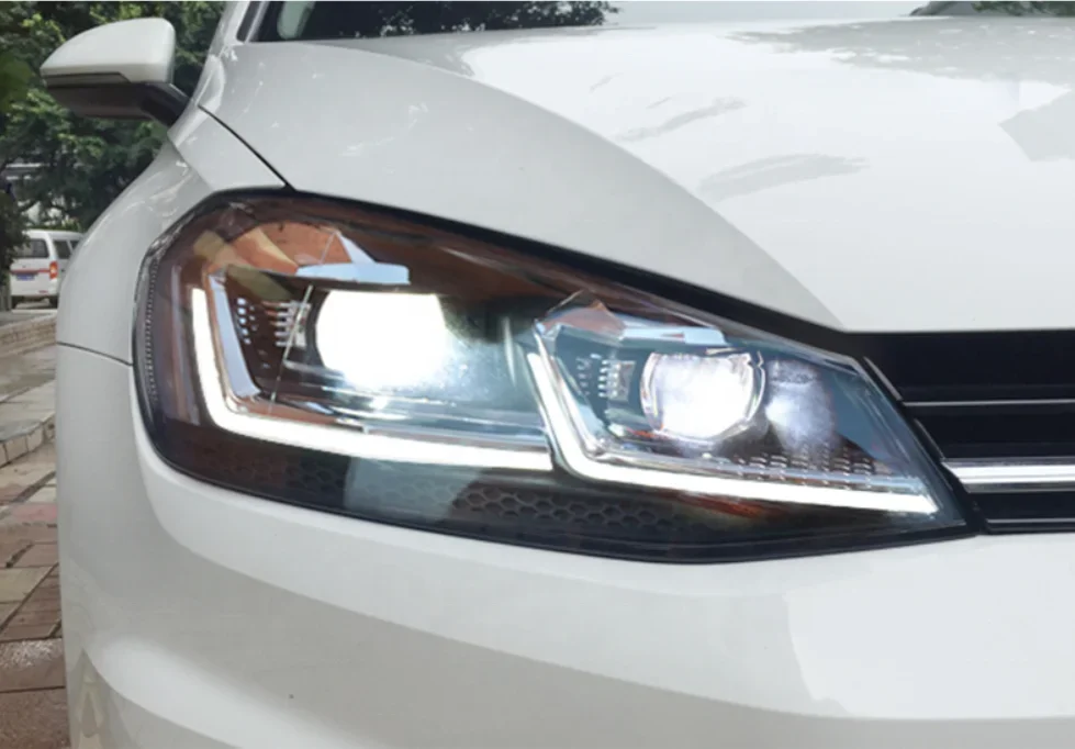 Фара для Volkswagen VW Golf 7th 2013-2020 светодиодная система освещения фара передний бампер