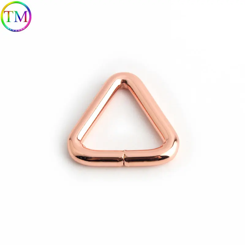 10mm 20mm 25mm 38mm Rose Gold Metal Triangle Hook Buckles DIY O Rings D Rings Lobster Clasp For Handbags Strap Belt Dog Chain