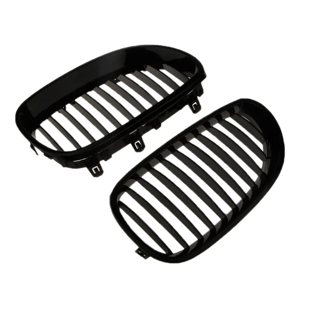 

2 Pack of Replacement ABS Upper Grille Front Grill - Gloss Black - Fits for