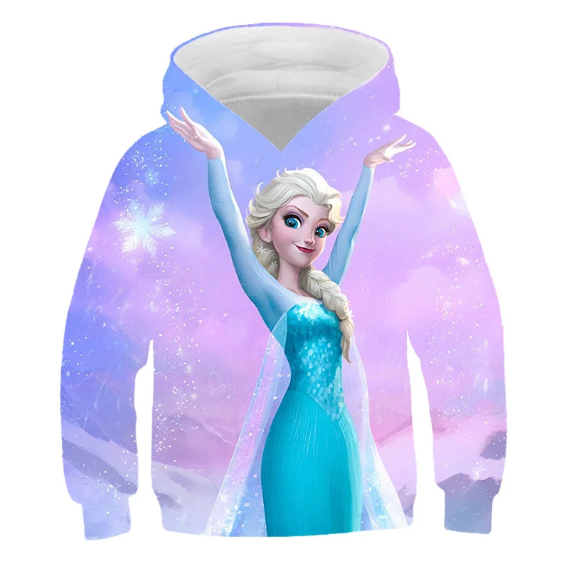 

2022 Kids Frozen Hoodie Children's Girls Elsa Clothes Autumn Baby Sweater Printed Girls Elsa Pullover Boys Cartoon Hoodies