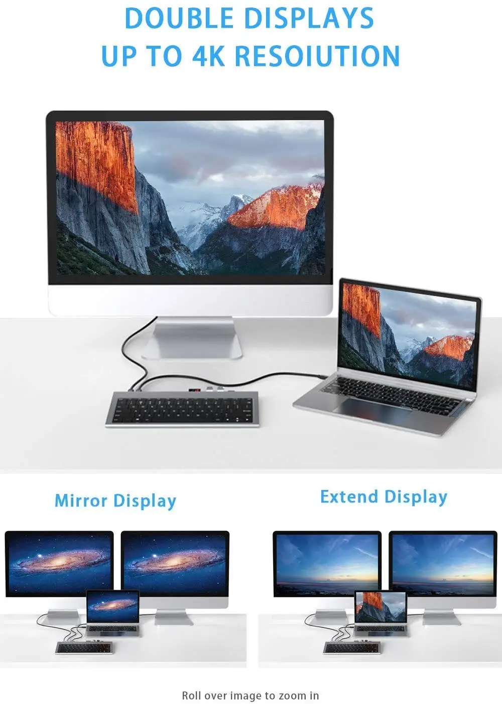 Концентратор Icreative USB C для Macbook хаб с тройным дисплеем типа на двойной 4K HDMI и DP Micro SD