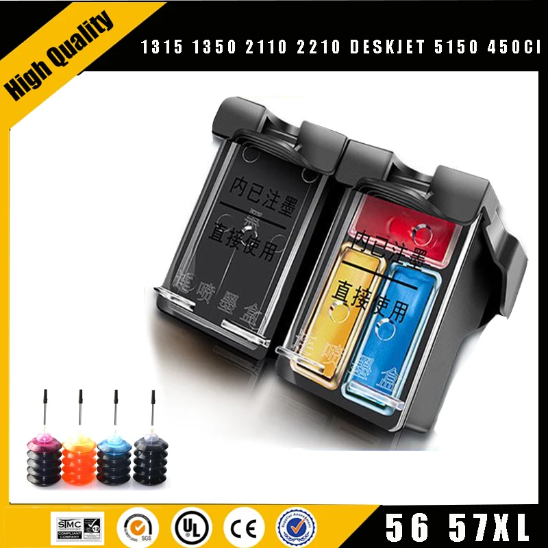 

einkshop for HP56 Refill Ink Cartridge Replacement for HP 56 57 PSC 1315 1350 2110 2210 Deskjet 5150 450CI 5550 5650 7760 9650