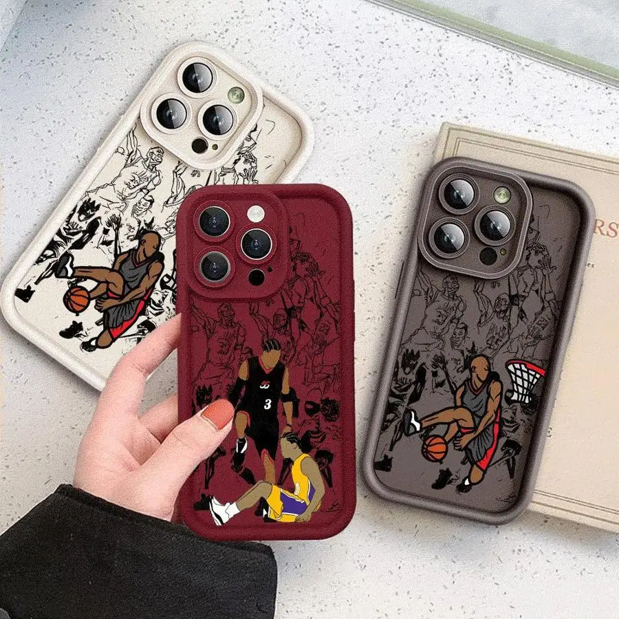 Basketball Phone Case for Apple iPhone 16 11 13 15 12 14 Pro Max 7 XR X XS Mini Plus 8 SE Silicone Cover