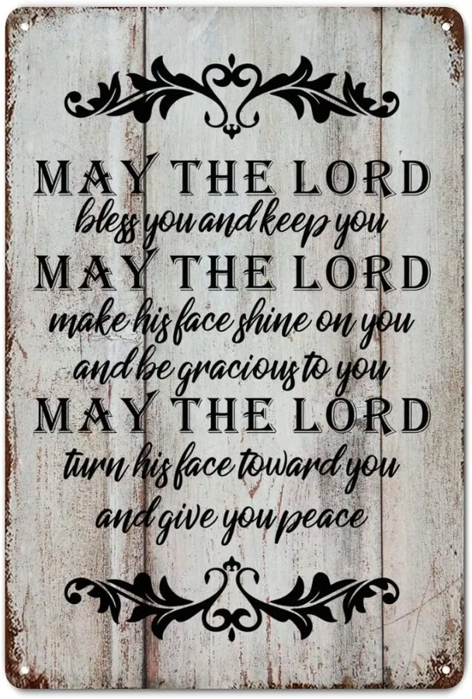 LUIJORGY семейная Цитата металлический знак с надписью May The Lord Bless You And Keep Wood Grain