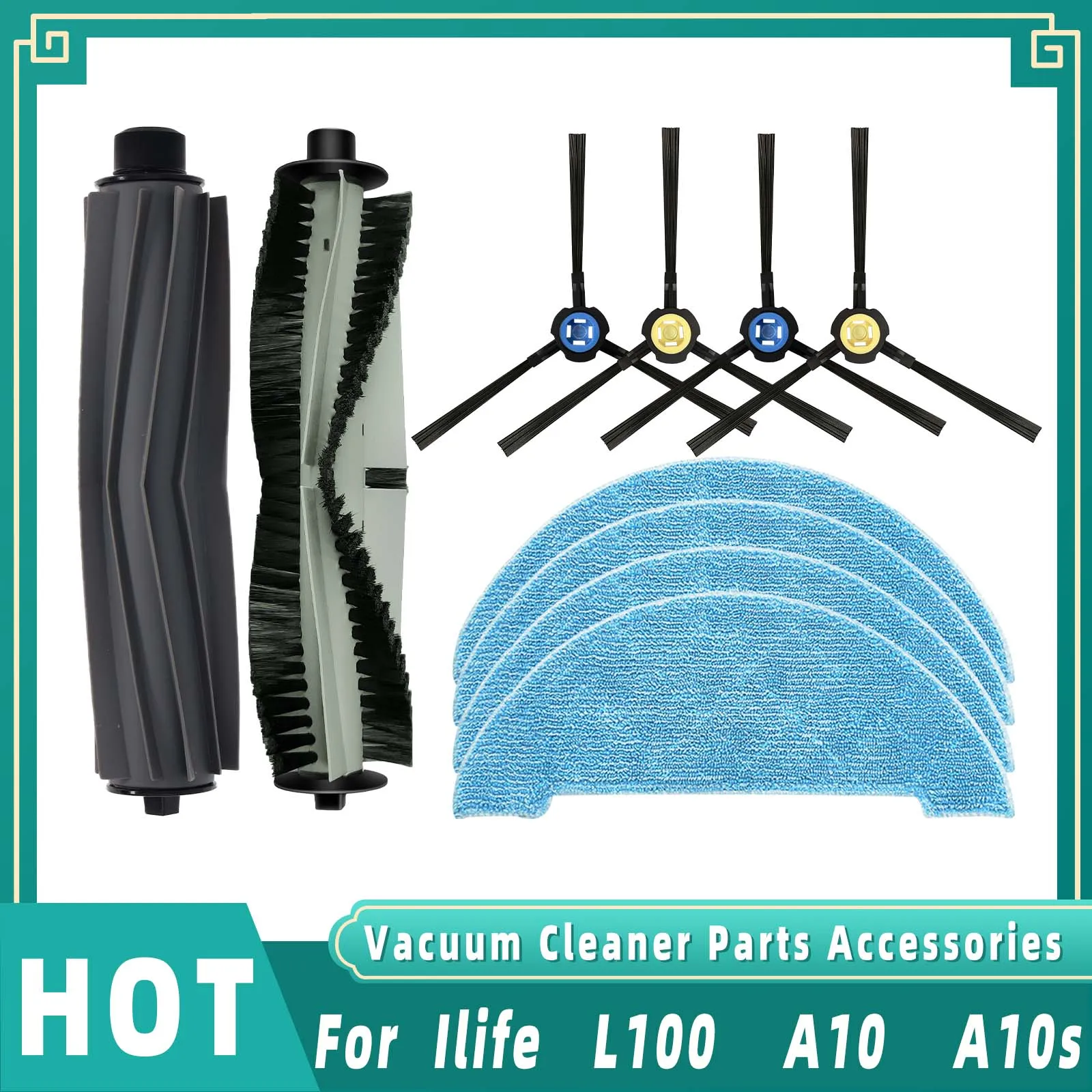 

For iLife L100 / A10 / A10S Roller Main Side Brush Mop Cloths Rag Robotic Vacuum Cleaner Part Repalcement Spare Part