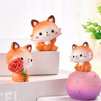 creative fox printed micro landscaping interior decoration various cartoon mini creative cake mold gifts for kids vivid