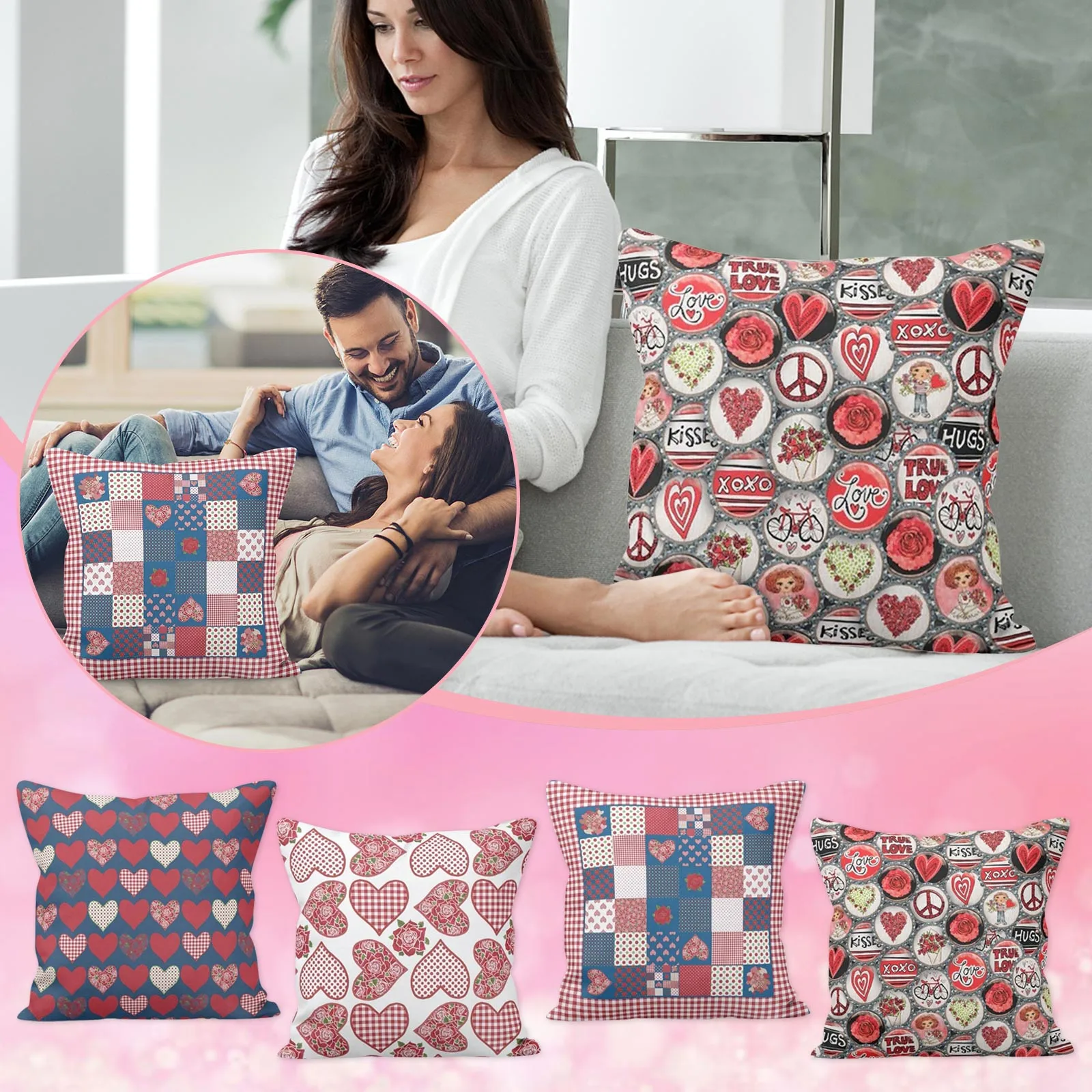 

Наволочки большого размера 4 шт., чехлы для подушек, для гостиной, дивана, спальни, в подарок на день Святого Валентина, не Наволочки