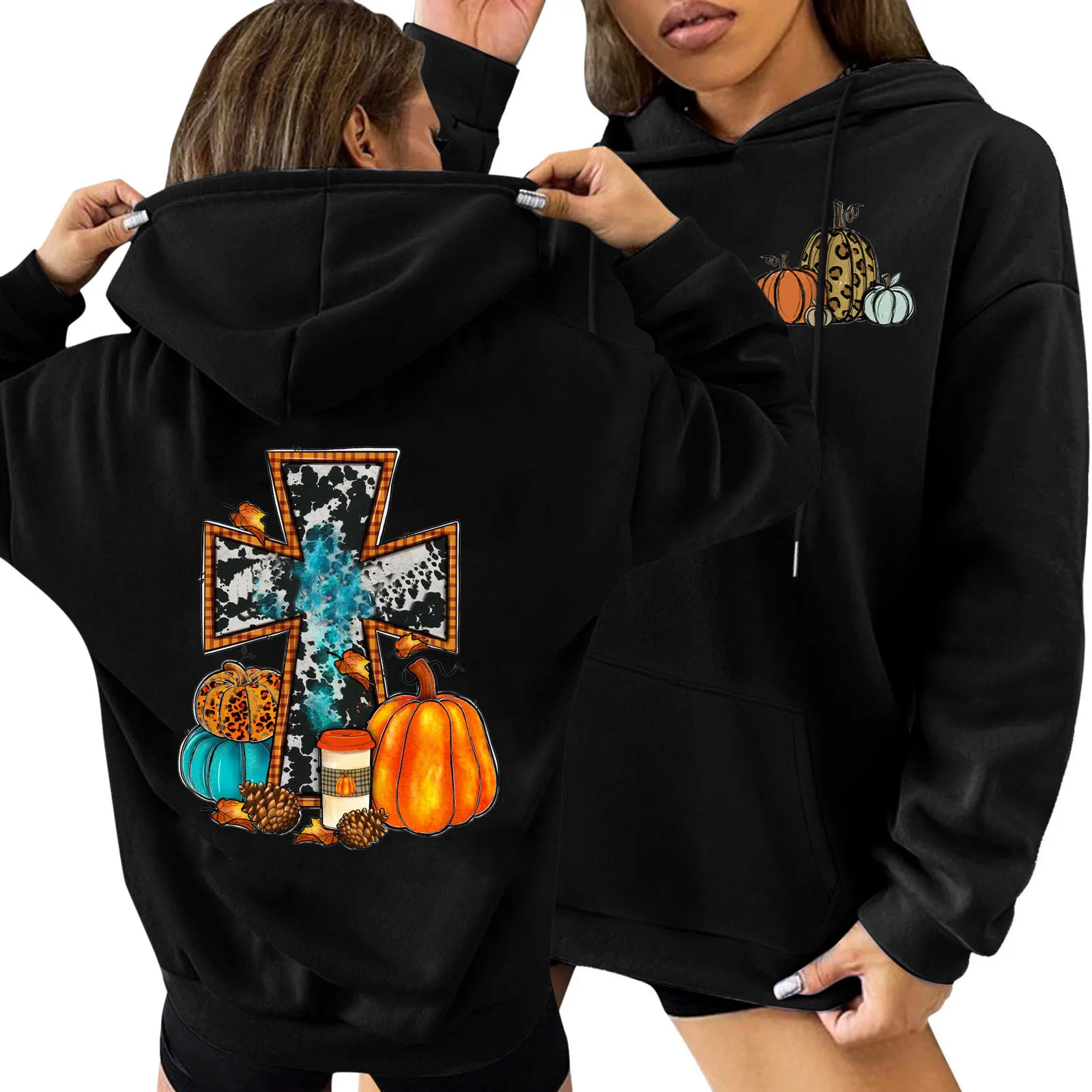 

Womens Halloween Print Sweatshirts Hoodies Long Sleeve Shirts Pullover Fall Clothes With Pocket Long Zip Front Hoodies for Women