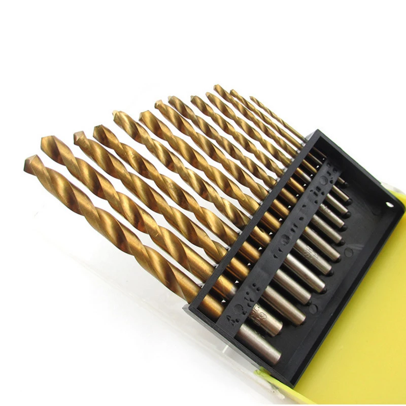 

13 шт., набор сверл с титановым покрытием, 1,5-6,5 мм