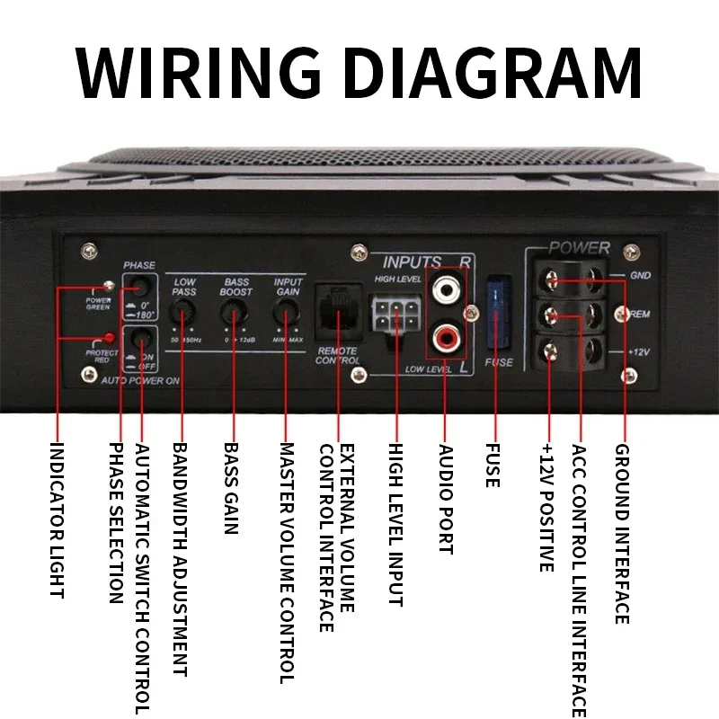 8/10-дюймовый автомобильный сабвуфер аудио 600 Вт мощный динамик из алюминиевого