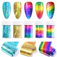 1004cmroll gradient color nail foil new year sticker rainbow good luck holographic nail design nail art transfer sticker