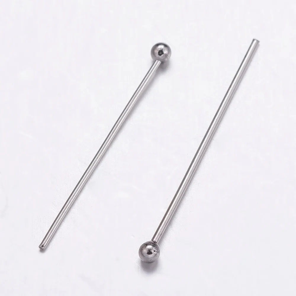 17/20/22/24/26/28/30mm long 100pcs 316L Staineless Steel Metal Ball Headpins Pin for Jewelry Making DIY Findings Accessories Hot