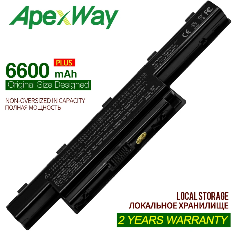 ApexWay 6600 мАч Новый аккумулятор для ноутбука Acer V3 571G AS10D41 as10d51 AS10D73 AS10D5E AS10d31 AS10D81 5750 5750G 5742G 5552G 57