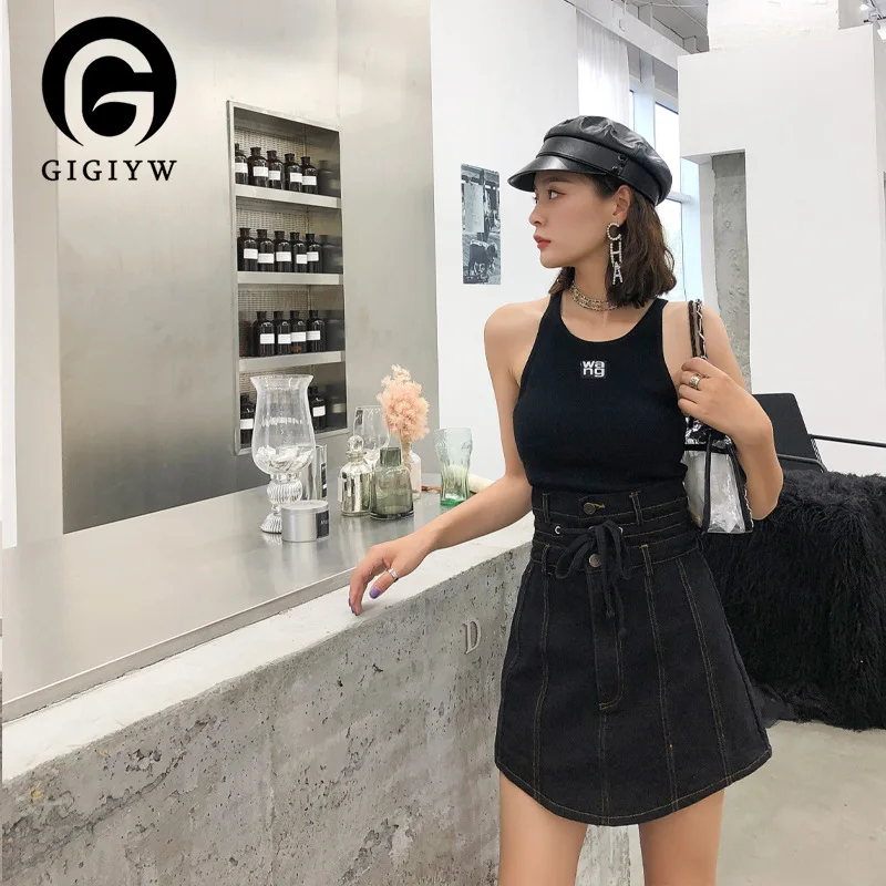 

GIGIYW High Elastic Basic Black Knitted Sleeveless Vest Female New Fashion Women Autumn 2022 New