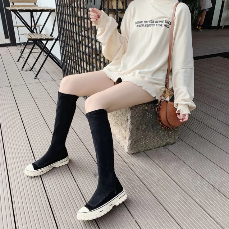 

Children's Boots, Autumn and Winter New Fashion Women's Shoes, Net Red Thin Boots, Thick-soled Sports Boots Shoe Woman Wedges