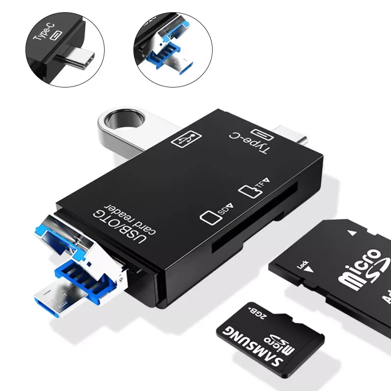 

TF SD Card Reader Memory Card Portable USB 2.0 Type C Adapter Multi-function Card Reader For Micro SD TF Dual Slot Flash