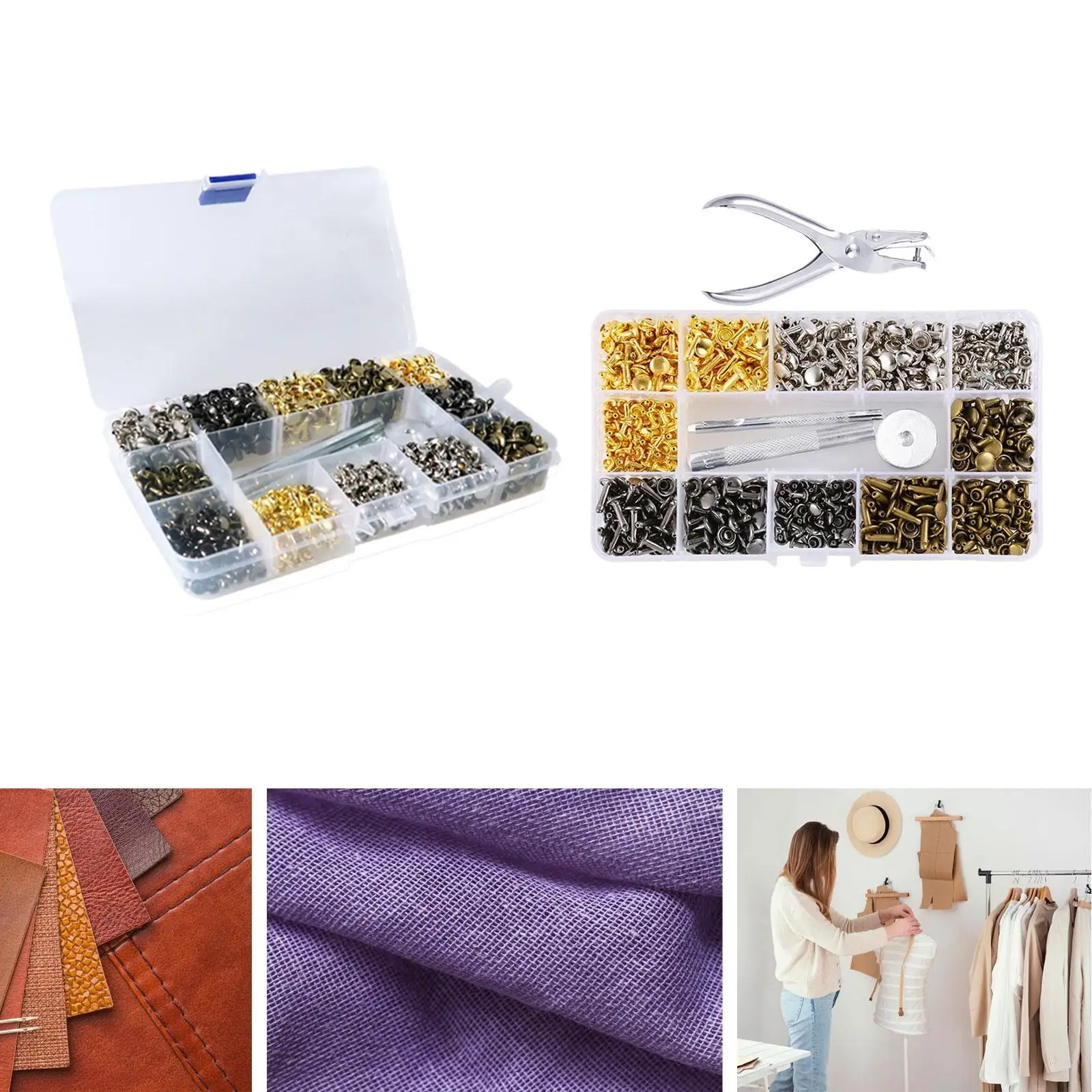 Полный Набор Металлических Люверсов С Перфоратором Для Кожаных Сумок