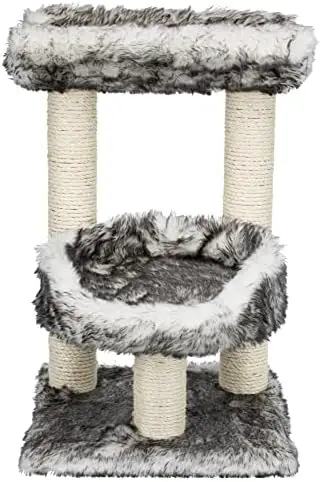 

Scratching Post with Two Platforms, 2-Sisal Scratching Post, 24.5-inches Tall, Black/White Hamster tubes Guinea pig tunnel Hamst