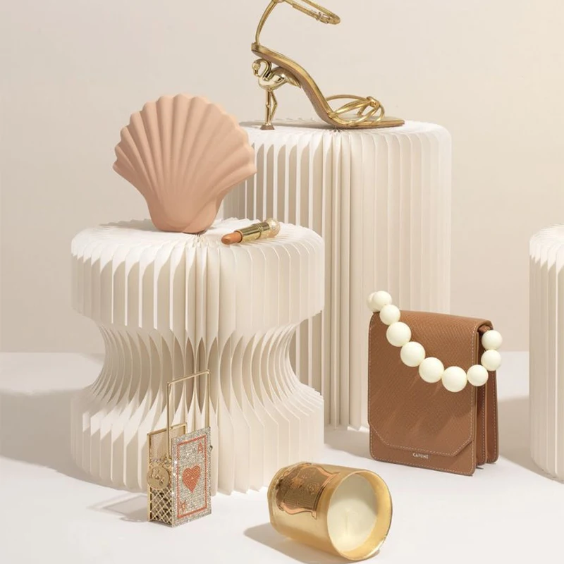 Новый свадебный реквизит белая твердая бумага складные цилиндры стойки