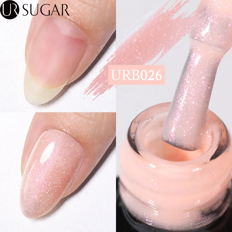 

UR SUGAR Autumn Winter Nude Glitter Rubber Base Gel Nail Polish 7ml Glass Bottle Soak Off UV LED Gel Nail Art Varnish Manicure