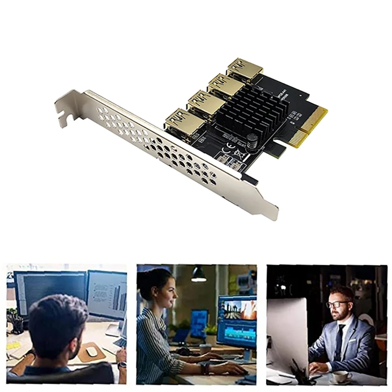 Pcie 1 To 4 Riser Card PCI-E 1X USB 3.0 Graphics Expansion Adapter For Bitcoin Mining |