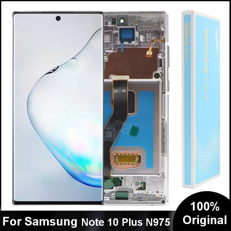 ORIGINAL AMOLED Note 10 Plus Lcd Screen For Samsung Galaxy note10 plus Lcd N975 N9750 N975F With frame LCD Display Touch Screen