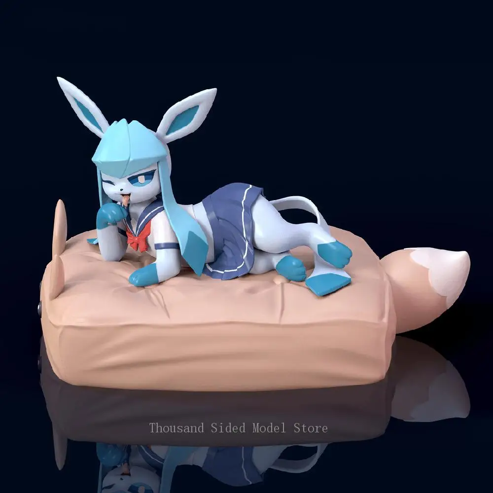 Фото В наличии Kawaii Pokemon Glaceon масштаб 1/20 Gk модель игрушки Givrali домашние фигурки ручной работы ПВХ материал аниме украшение для рабочего стола №2