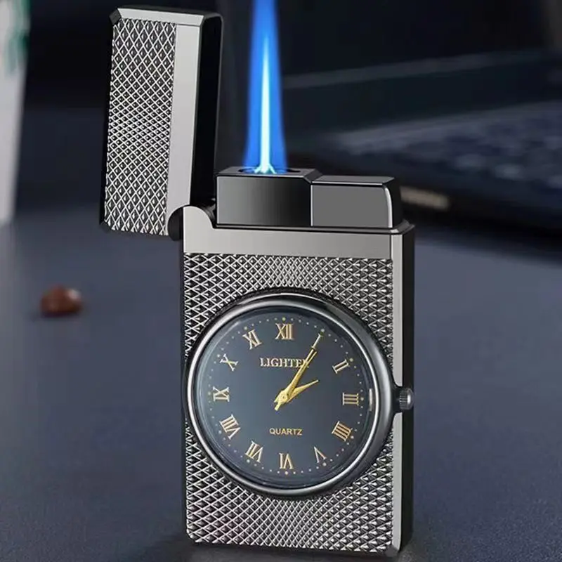 

Creative hot selling Dingdong inflatable lighter multifunctional quartz watch windproof Cigar Lighter Cool Lighter Smoking Gift
