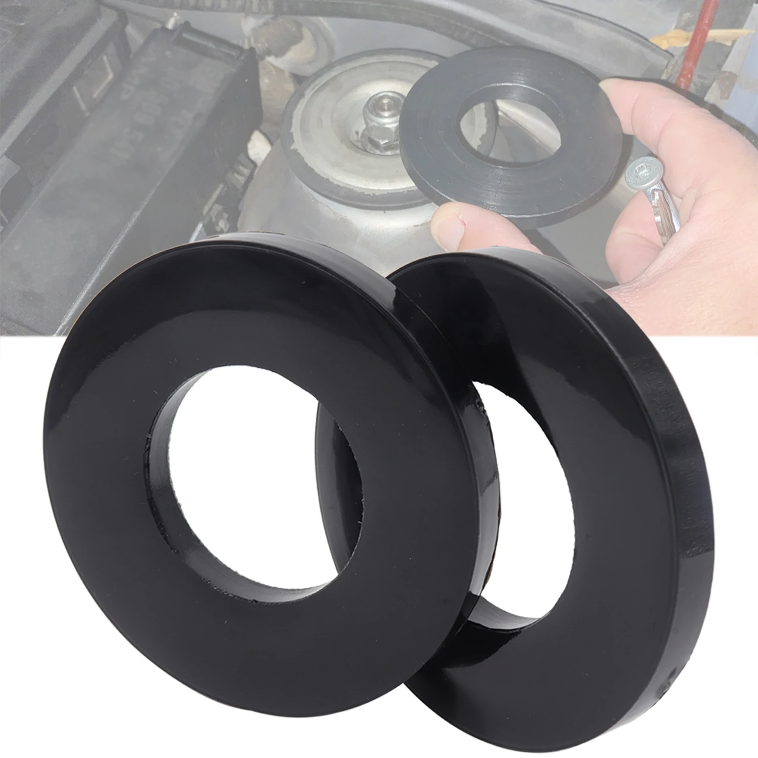 

2X Shock-Absorbing Rubber For Front Strut Top Mount Tower Gap Fix Noise Over Bumps Universal Suspension Bushing Bearing Washer