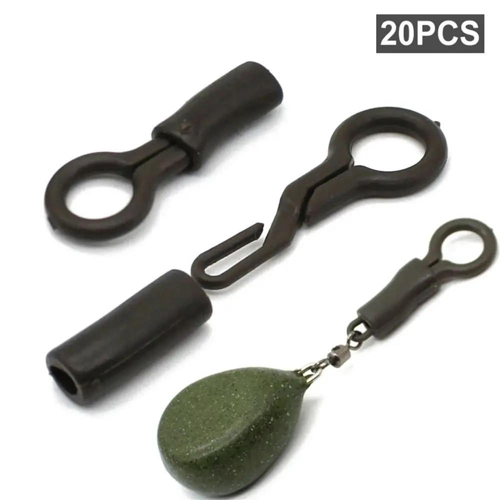 20PCS Carp Fishing Accessories Back Lead Clips Silicone Sleeves Locking Tube Fishing Convert Lead Weight Sleeves Carp Rig Tackle