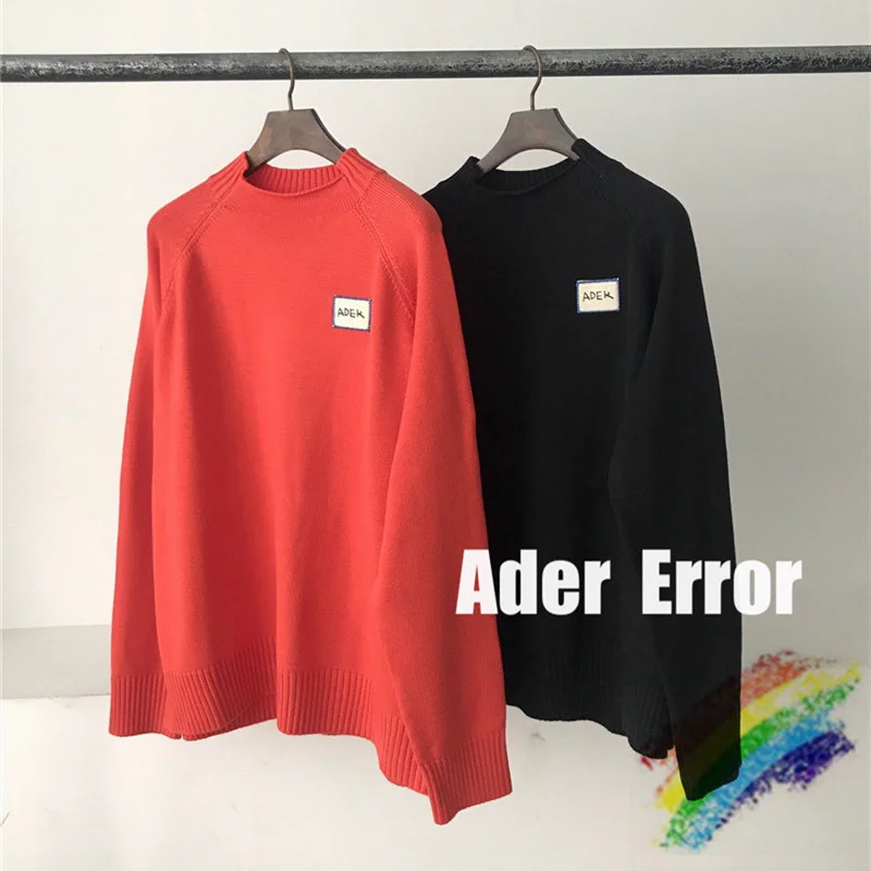 

Destruction Collar Adererror Sweaters Men Women 1:1 Top Quality Crewneck Patch Ader Error Front Sweatshirts