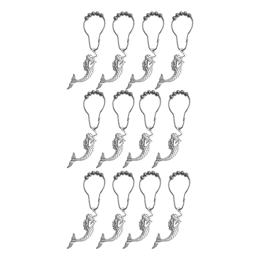 

Curtain Rings Shower Ring Loop Drape Clips Hanger Decor Mermaids Bath Rod Holder Roman Hooks Bead Home Circles Simple Clip Glide