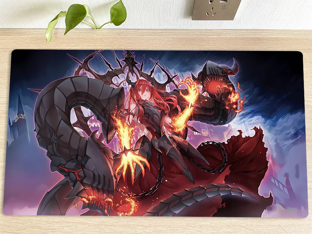 YuGiOh Playmat Promethean Princess Bestower of Flames TCG CCG Коврик для коллекционных карточных игр мыши