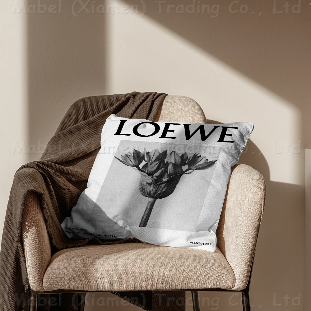 Современная черно-белая подушка с растениями подарок украшение для дома и офиса