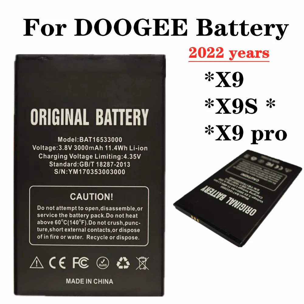 

Высококачественный аккумулятор 3000 мАч BAT16533000 для смартфона DOOGEE X9 / X9S / X9 pro 5,5 дюйма, Сменный аккумулятор для смартфона
