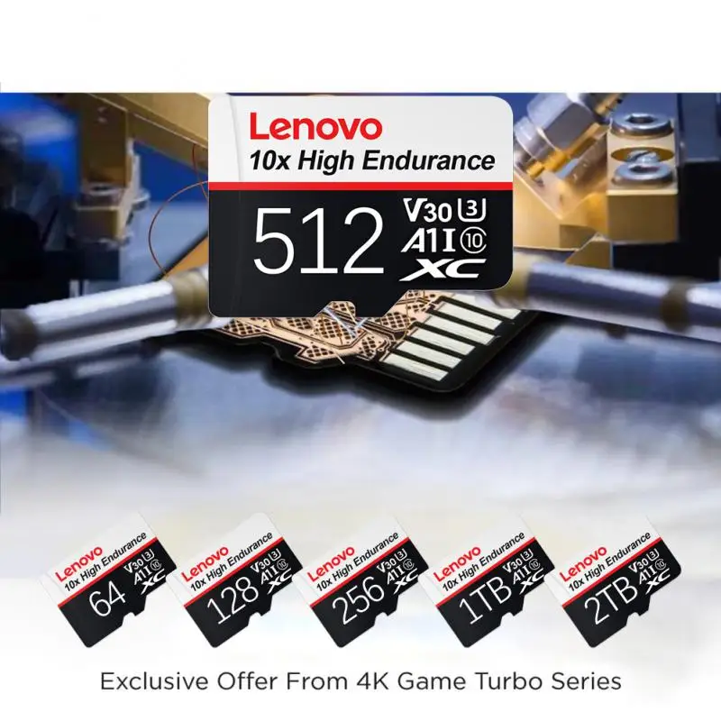 

Lenovo Micro TF SD Card 64GB 128GB 256GB 512GB 1TB 2TB Memory Card C10 A2 U3 Flash Card Up To 100MB/s Read TF Card
