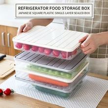 냉동고 만두 상자 식품 보관 용기 뚜껑이 있는 쌓을 수 있는 식품 세이버 상자, 사각형 플라스틱 단일 레이어 밀폐 투명 상자