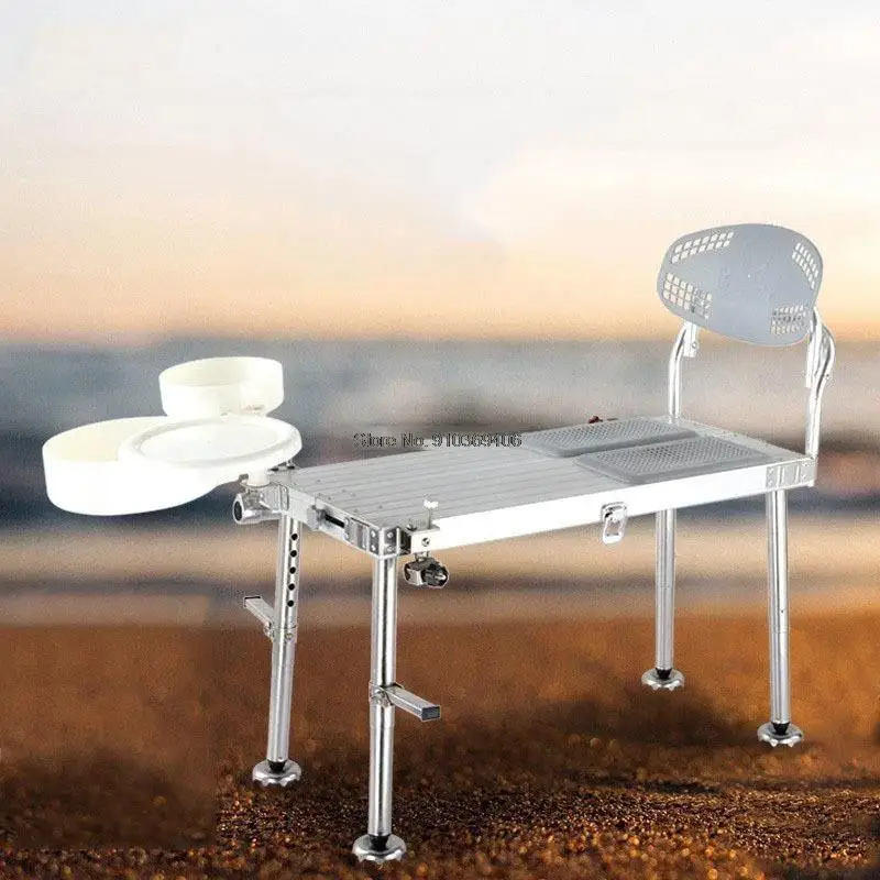 Mini Fishing Table Fishing Chair Aluminum Alloy Light Convenient Foldable Multifunctional Fishing Accessories 300kg Load-bearing