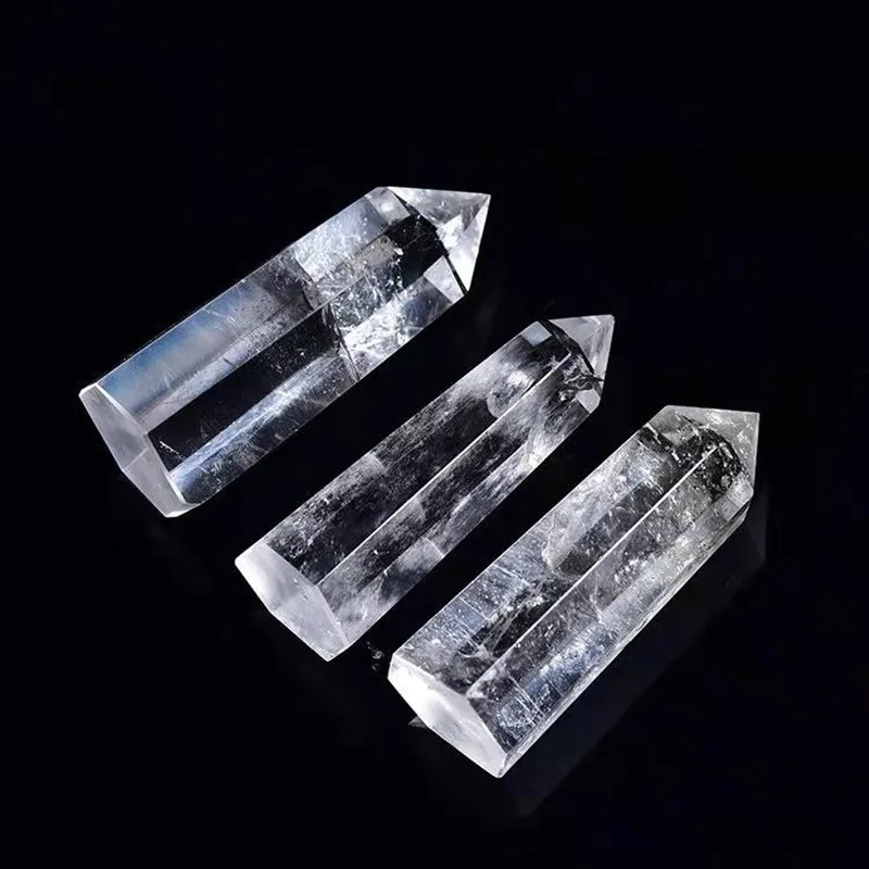 

100% натуральная односторонняя белая Хрустальная колонна Fengshui офисный Декор Высокое качество украшение для дома подарки 1 шт.