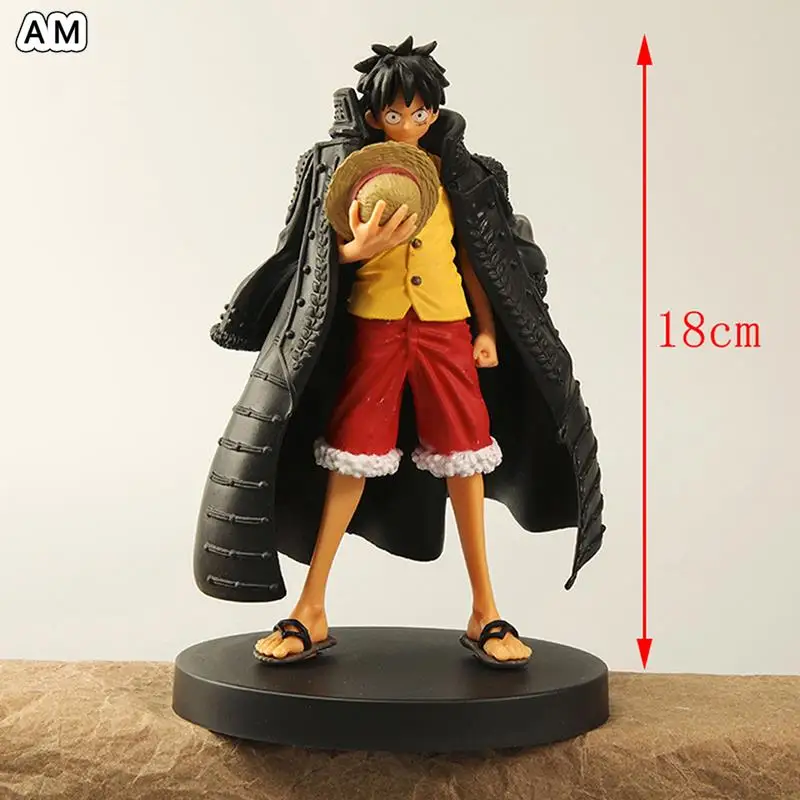 18cm Anime One Piece Monkey D Luffy Wano Country Cloak Straw Hat Luffy Model Dolls PVC Action Figure Collection Toys Gifts images - 6
