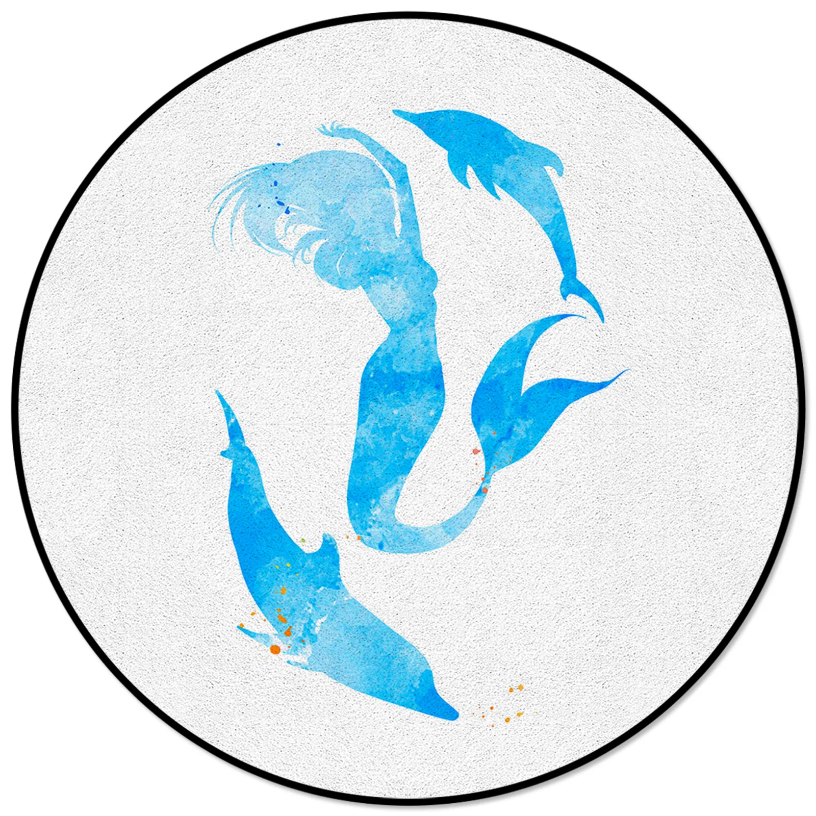 

Силуэт русалки, акварельные белые коврики и ковры для дома, гостиной, украшение для комнаты, Подростковый Декор для спальни