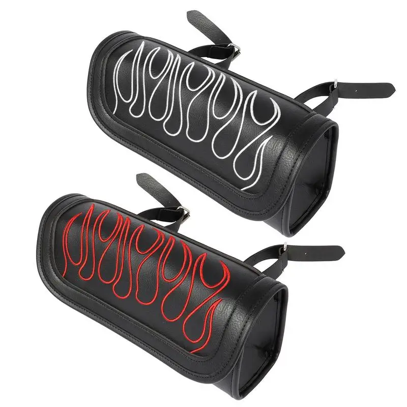 

Motorcycle Handlebar Bag Front Fork Handlebar Storage Pouch Motorcycle Roll Bag Motorcycle Tool Bag PU Leather Universal For