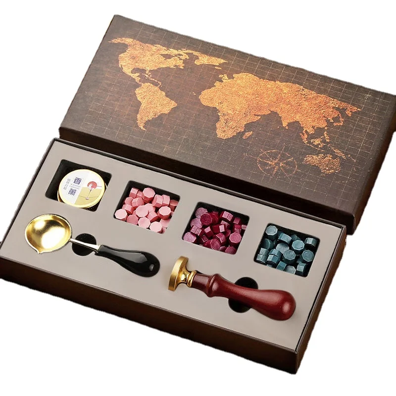 

Wax seal embossed Fire Lacquer Seal wedding birthday card seal decoration envelope stamp DIY hand account fire Lacquer seal set