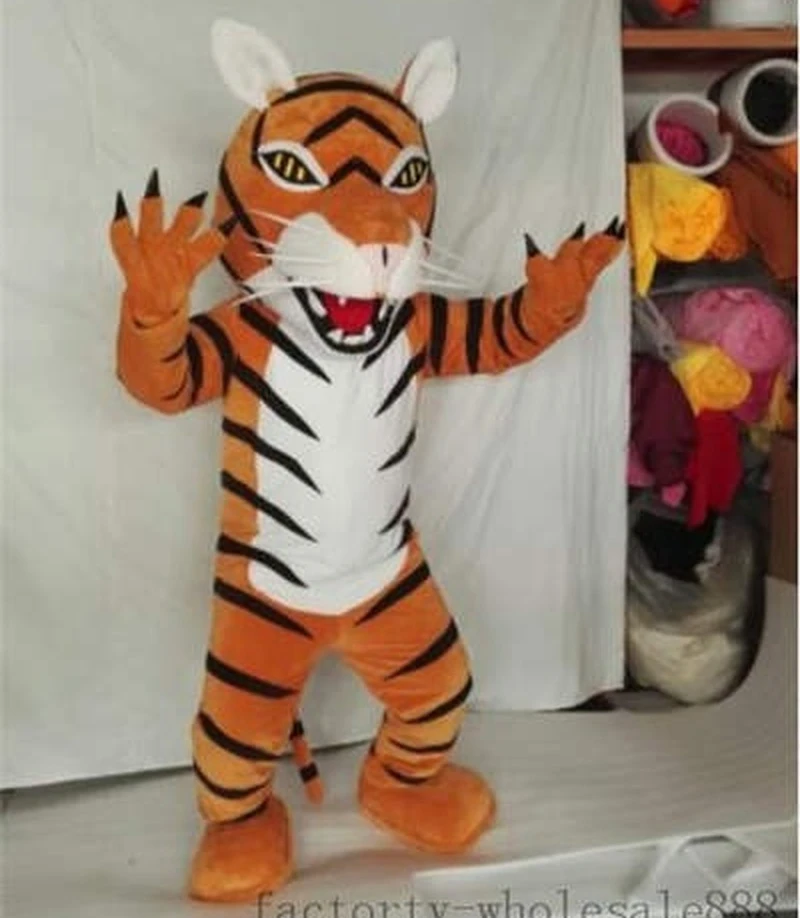 

Tiger Mascot Costume Animal Event Cheerleading Birthday Cosplay Party Game Fancy Dress Handmade Advertising Halloween Adult Suit