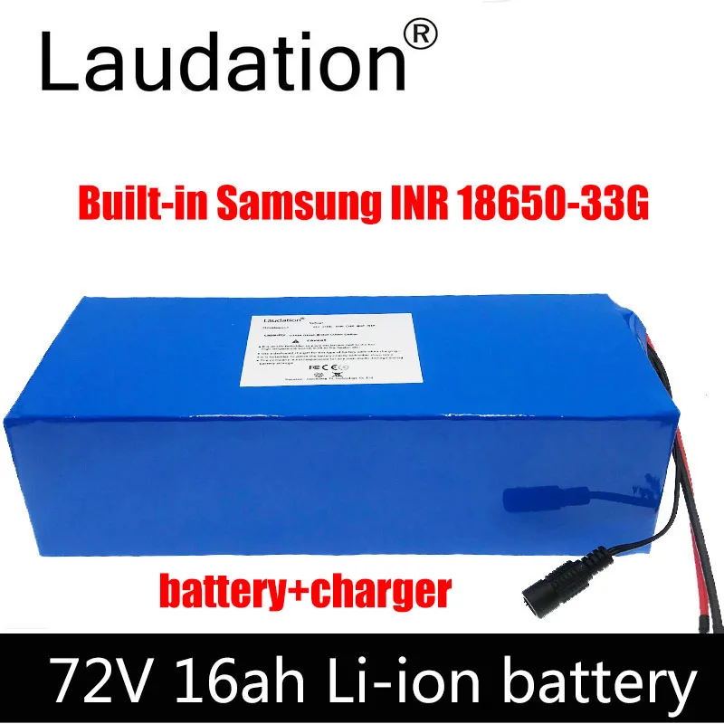 

Laudation 72V 16ah Electric Bike battery 20S 5P 18650 Pack Built-in Samsung INR 18650 33G With 35A BMS For Less than 1000W Motor
