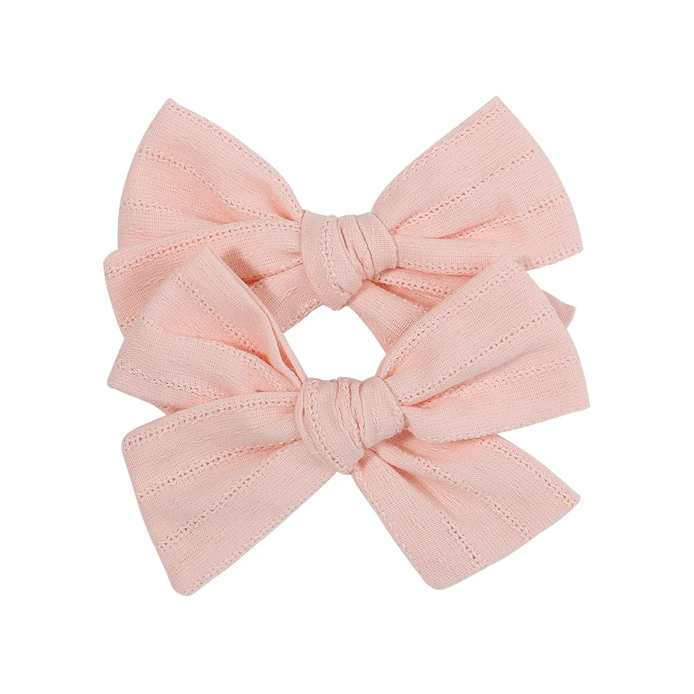 

2Pcs Fabric Bow Hair Clips Pinwheel Bow Barrettes For Toddlers Handtied Hairpins Baby Girl Hair Accessories
