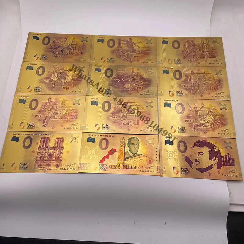 

Коллекция золотых банкнот KDLXG 12 шт.