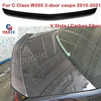 c class w205 2doors v style carbon fiber rear roof spoiler for mercedes benz w205 coupe 2015 2021 spoiler lip tail wings