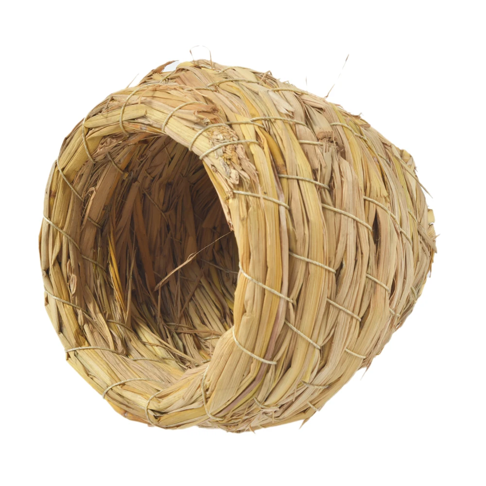 1pc natural handmade straw bird nest pigeon house parrot nest warm pet bedroom courtyard small animal bird cages free global shipping